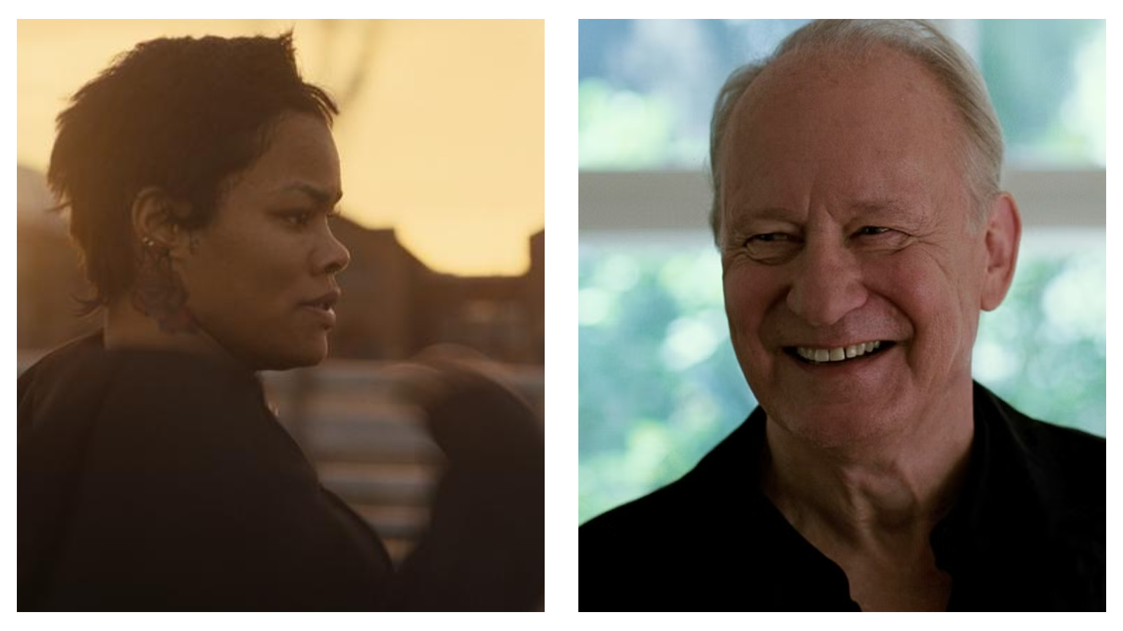 Stills of Teyana Taylor and Stellan Skarsgard in One Battle After Another and Sentimental value