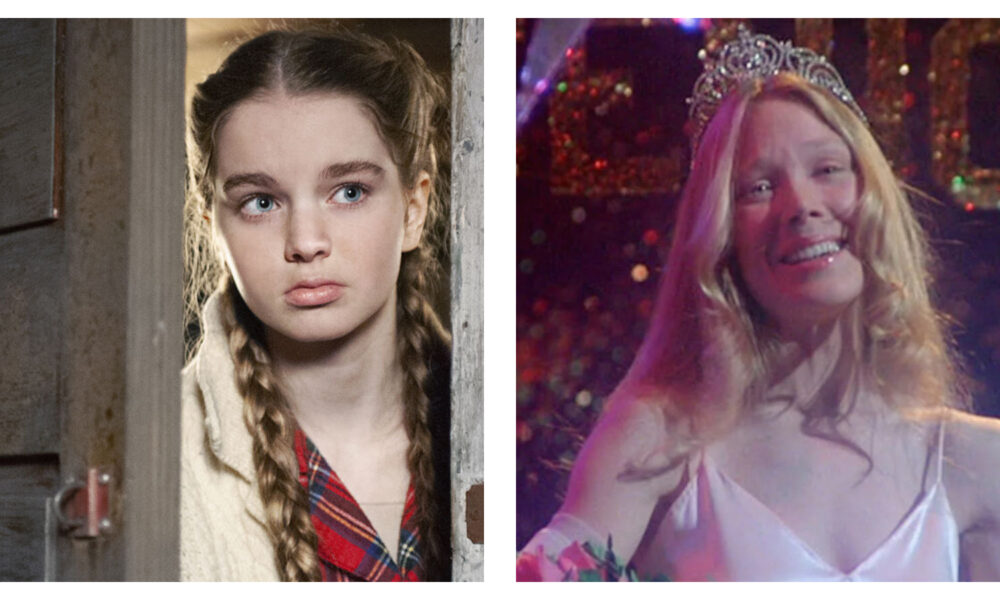 Stills of actress Summer H. Howell and the original motion picture adaptation of Carrie