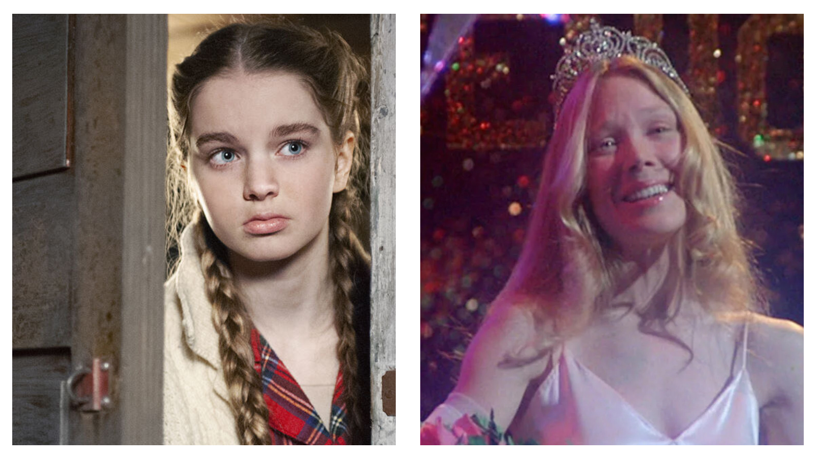 Stills of actress Summer H. Howell and the original motion picture adaptation of Carrie