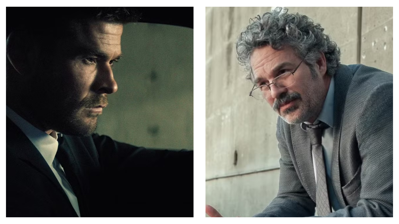 Stills of Chris Hemsworth and Mark Ruffalo in Crime 101