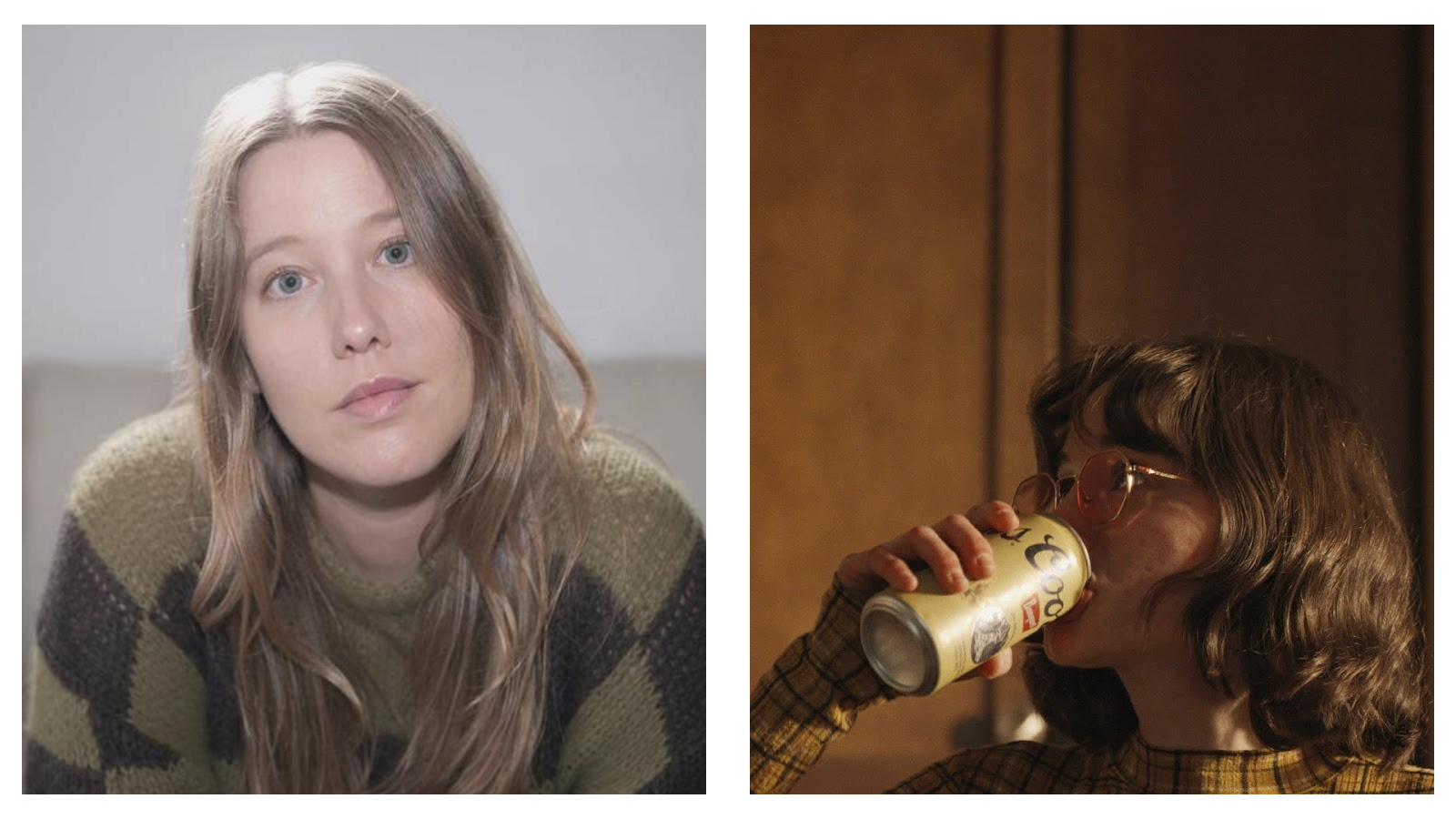 Stills of Victoria Trow and her documentary 'Eructation'