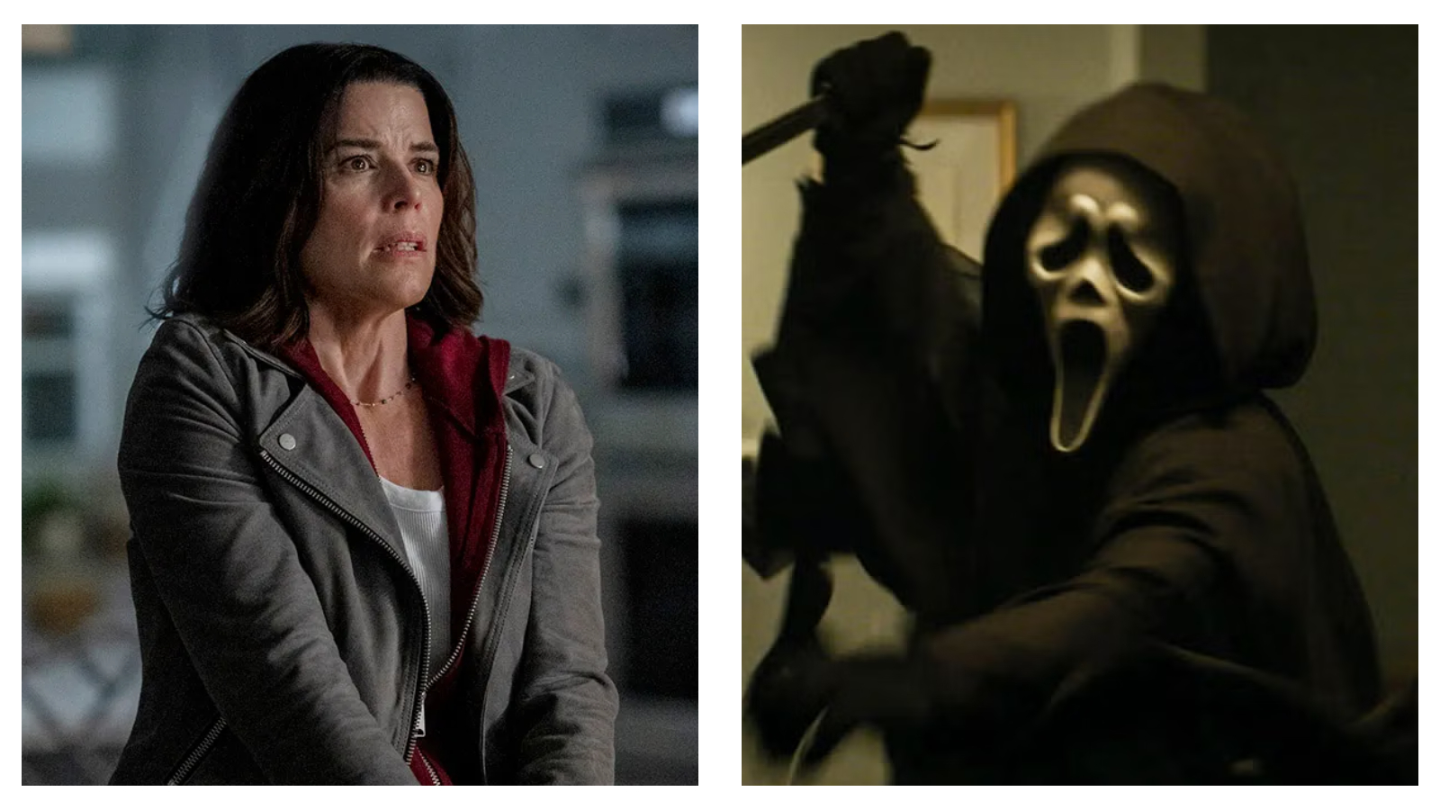 Stills of Sidney and Ghostface from Scream 7