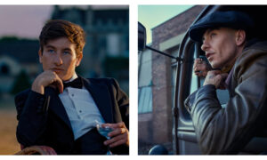 Stills of Barry Keoghan in Saltburn and Peaky Blinders