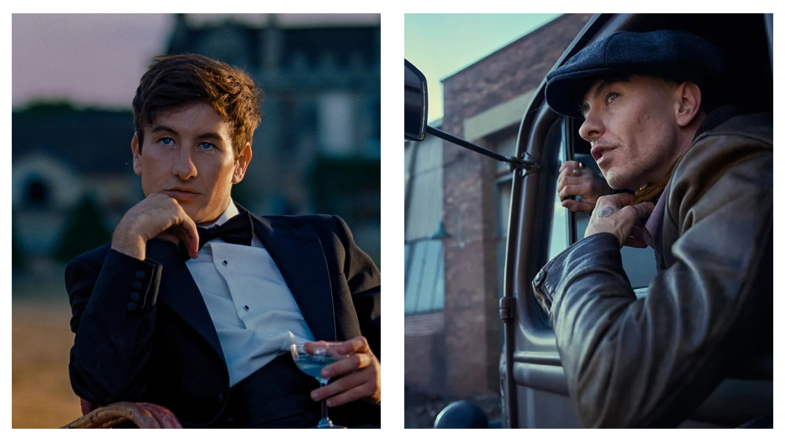 Stills of Barry Keoghan in Saltburn and Peaky Blinders
