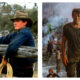 Side-by-side film stills from book adaptations: All the Pretty Horses on the left and Apocalypse Now on the right.