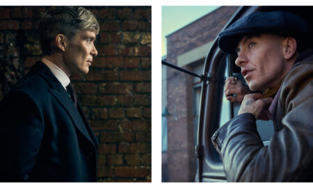 Cillian Murphy as Tommy Shelby and Barry Keoghan in promotional stills for Peaky Blinders: The Immortal Man.