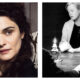 A side-by-side comparison of actor Rachel Weisz and Kim Stanley in a séance scene from the film Seance on a Wet Afternoon.