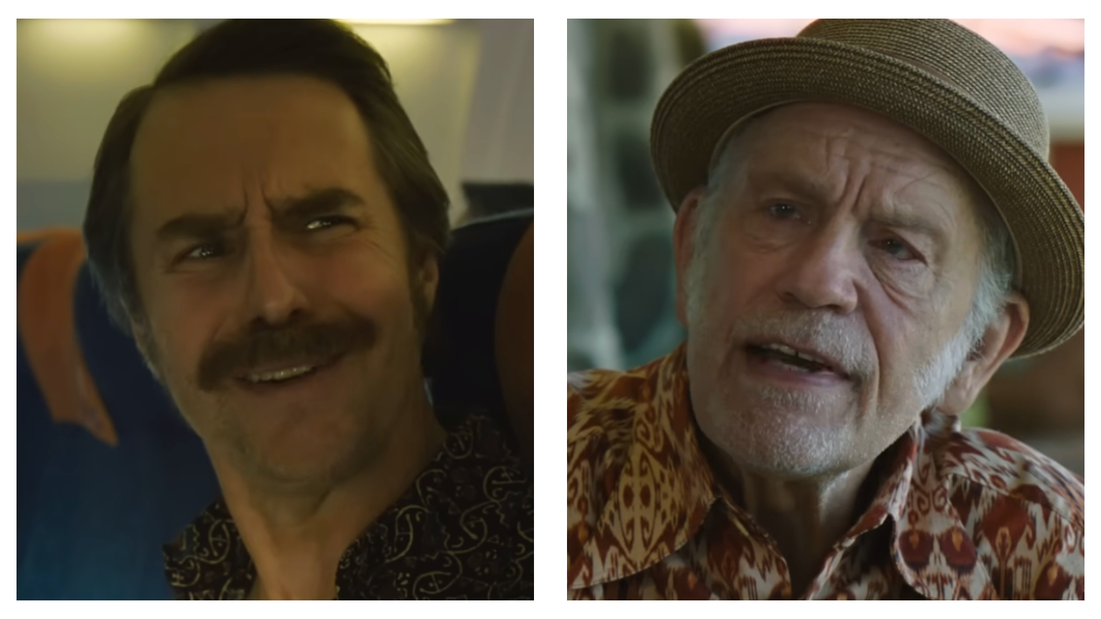 Stills of Sam Rockwell and John Malkovich in the trailer for Wild Horse Nine