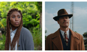 Stills of Cynthia Erivo (left) and Guy Pearce (right)