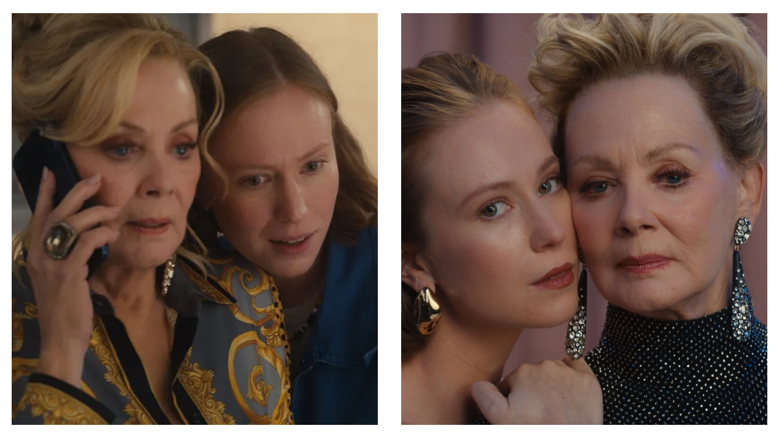 Stills of Jean Smart and Hannah Einbinder in the TV comedy Hacks