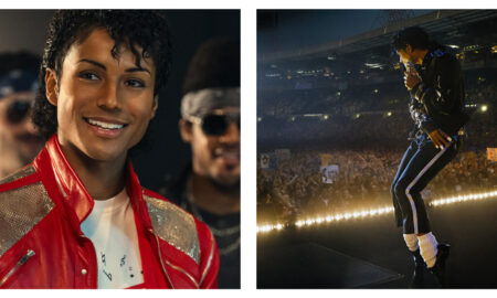 Stills of Jaafar Jackson as his uncle in the film, Michael