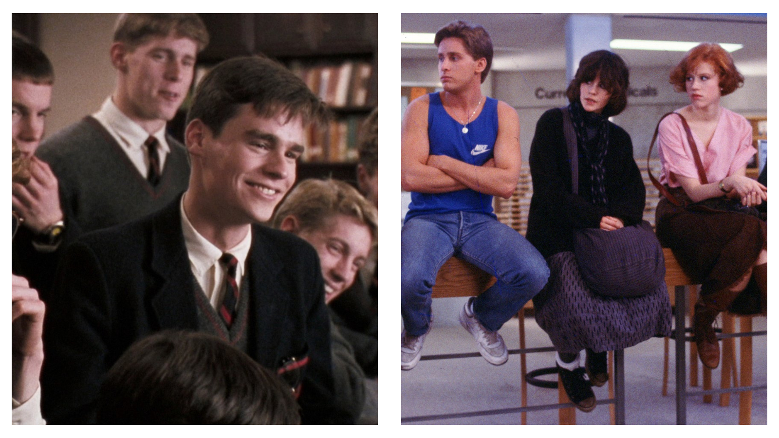 Stills from Coming-of-age movies The Dead Poets Society and The Breakfast Club