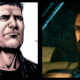 Split image: (Left) Billy Butcher portrait from The Boys comic book and (right) Karl Urban as Butcher in The Boys tv series sat in a car.