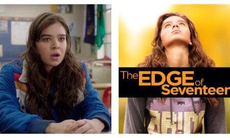 Side-by-side images of Hailee Steinfeld in The Edge of Seventeen film