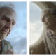 A side-by-side comparison of Tom Cruise transformed as Digger Rockwell in the film 'Digger'. On the left, he glares intently downwards; on the right, he gazes out an airplane window while raising a hand wearing a gold watch.