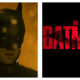 A split image featuring Robert Pattinson in his Batman cowl on the left under a warm, golden glow, alongside the title logo "THE BATMAN PART II" in distressed red text on a black background on the right.